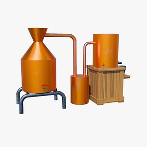 3D Stylized Alchemy Table with Distillator