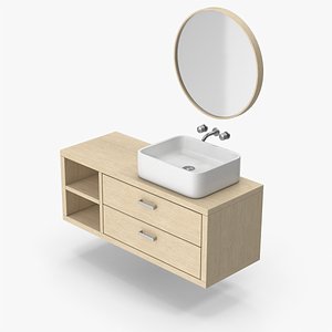 3D Bathroom Cabinet With Sink