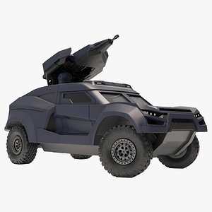 Armored Tactical Ground Interceptor Vehicle Rigged for Maya 3D model