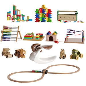 3D Children Room Set 3 Wooden Toys