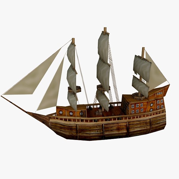 cartoon pirate ship 3d max