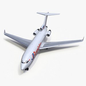 3D Boeing 727-100 Purolator Rigged for Maya model