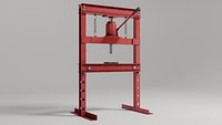 Hydraulic shop press - H frame garage workshop press PBR 3D model