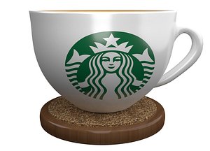 3D starbucks cup wood coaster