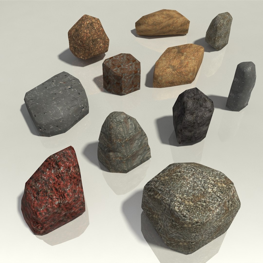 Different rocks - stones model - TurboSquid 1216778