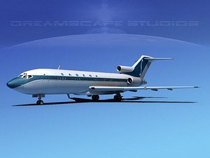 airline boeing 727 727-100 3d model