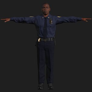 3D model american police officer