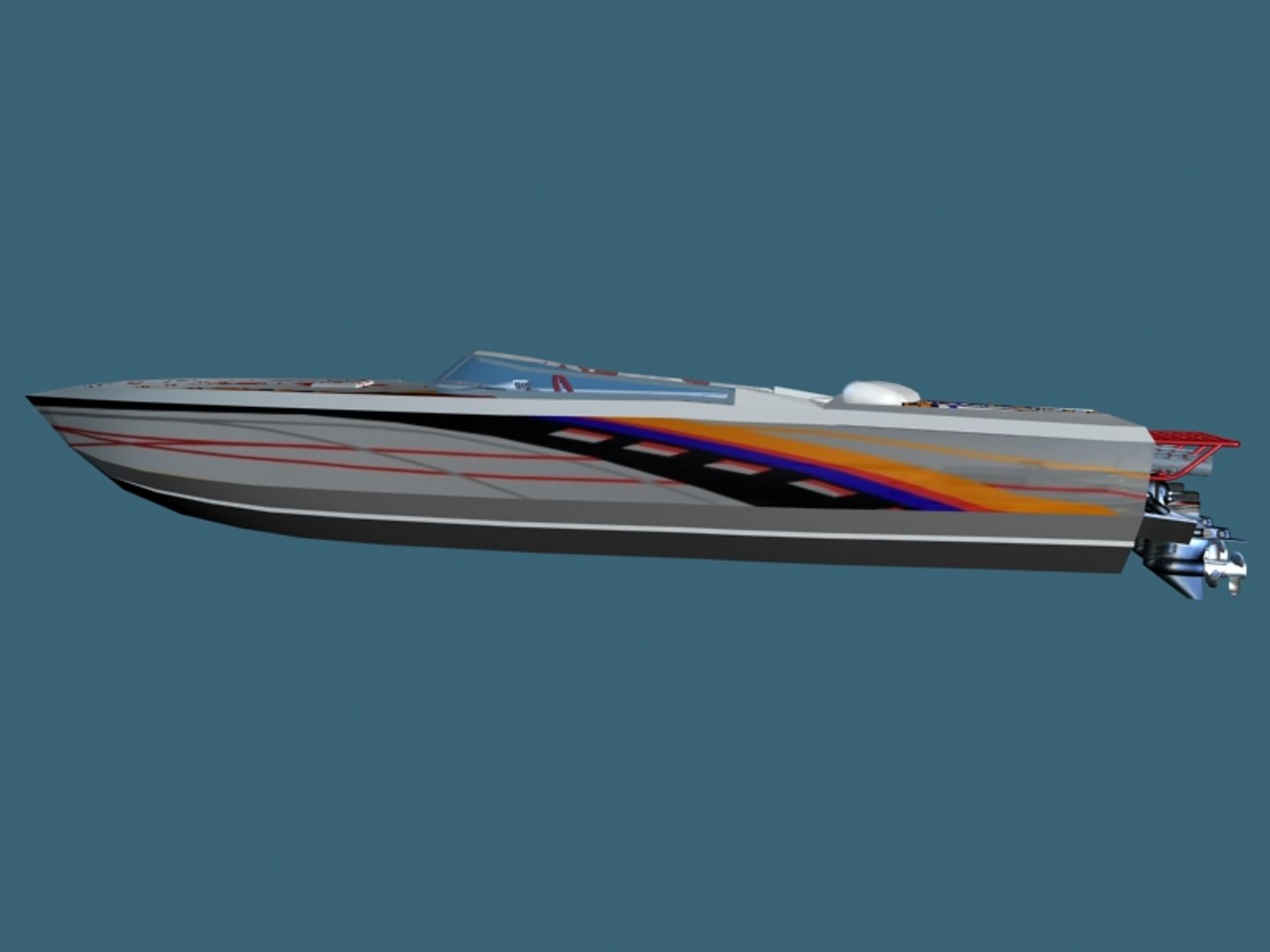 38 Speed Boat 3d Model