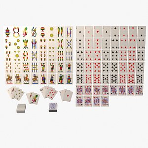 3D French and Neapolitan Cards model
