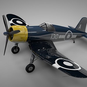 f4u corsair vought great britain 3D model