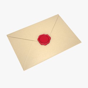 envelope wax seal 3D model