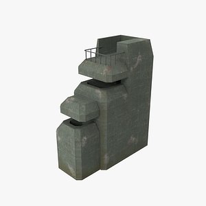 Low Poly Bunker 3D model