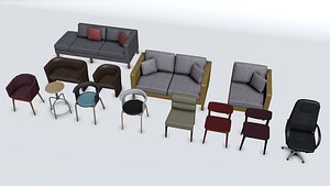free obj model chair sofa