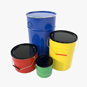 Iron Bucket Set Lowpoly