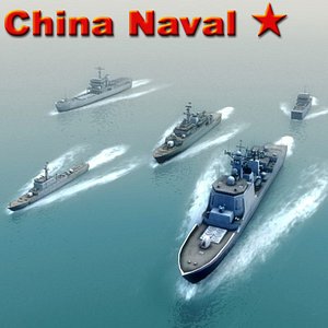 chinese navy destroyer boat ship 3d max