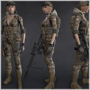 3d model female rifle