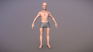 Stylized Male Base Mesh Low-poly 3D model