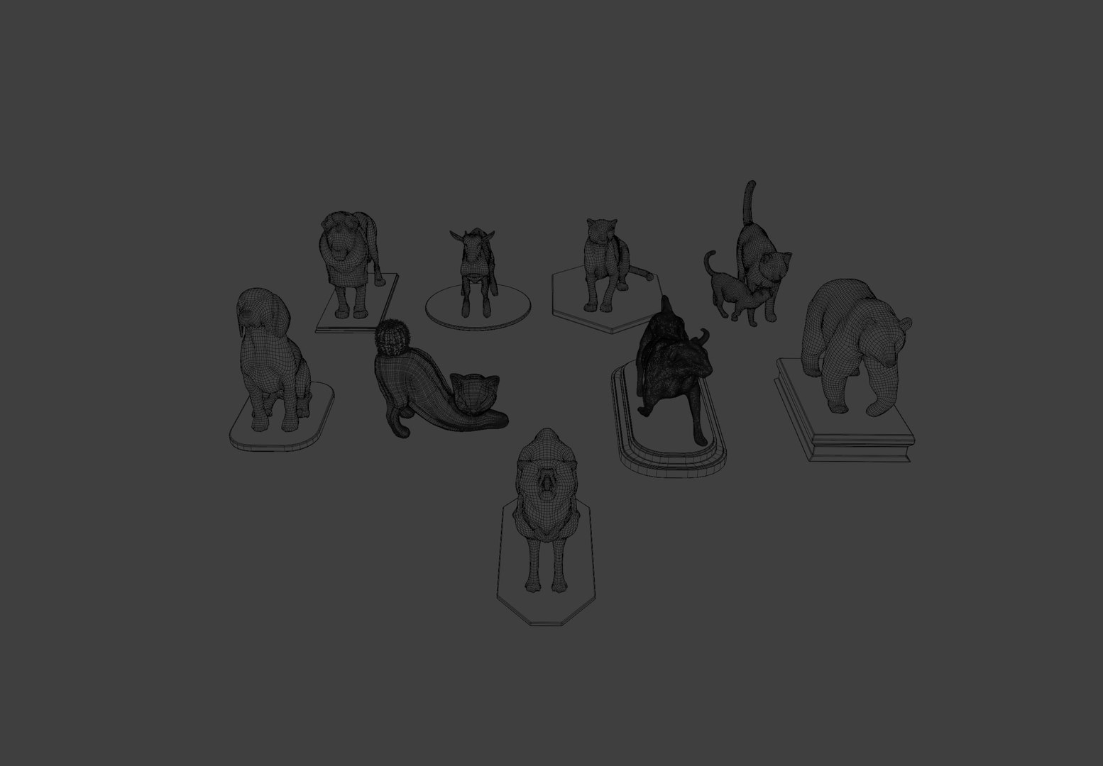 3D House Interior Decoration Animal Statues Model - TurboSquid 2319370