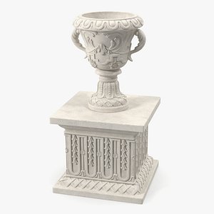 Provence Planter Urn On Plinth 3D model