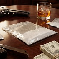 Heroin Drug Powder in Seal Bag