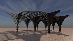 3D model modern pergola
