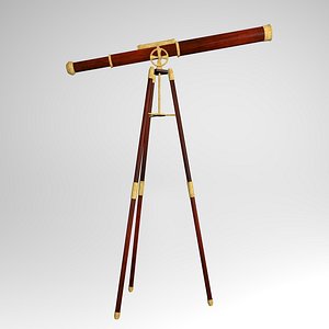 3d model antique telescope