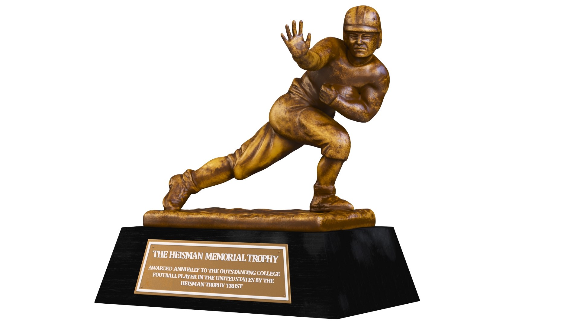 3D Yellow Heisman Memorial Trophy Award model TurboSquid 2128857