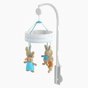 3D Baby cot side musical toy carousel model
