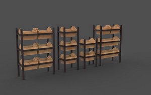 3D Bakery display shelves 3D model