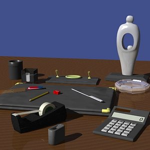 desktop accessories office 3d model