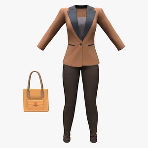 Jacket Pants Bag Formal Outfit 3D