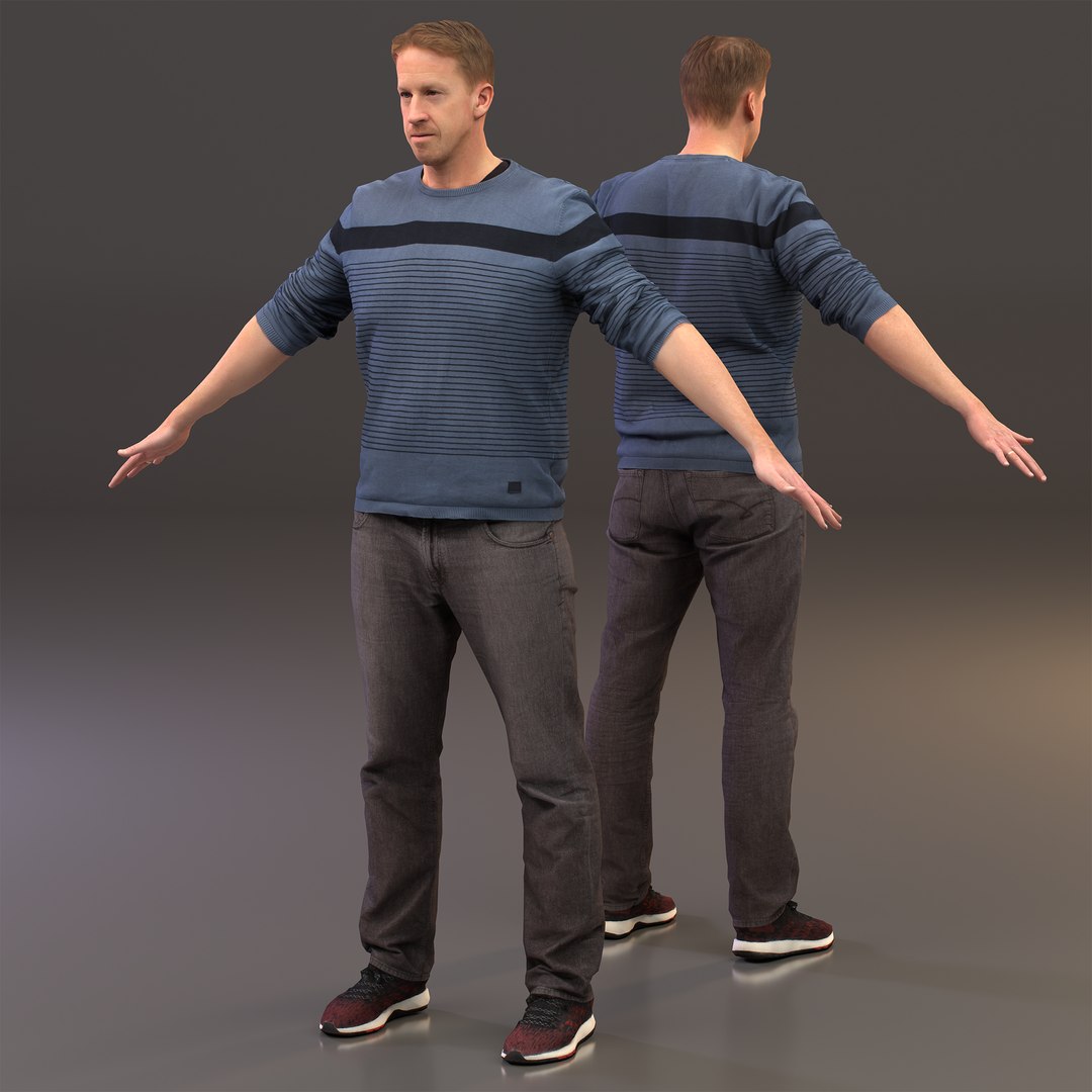 3D Rigged Man Character - 3D Scanned Figure 0026 - TurboSquid 2409699
