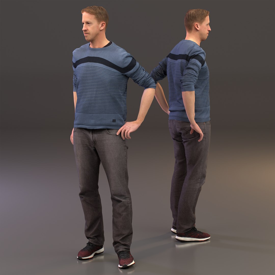 3D Rigged Man Character - 3D Scanned Figure 0026 - TurboSquid 2409699