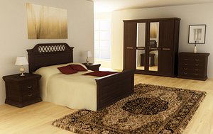 3d bedroom set 01 beds