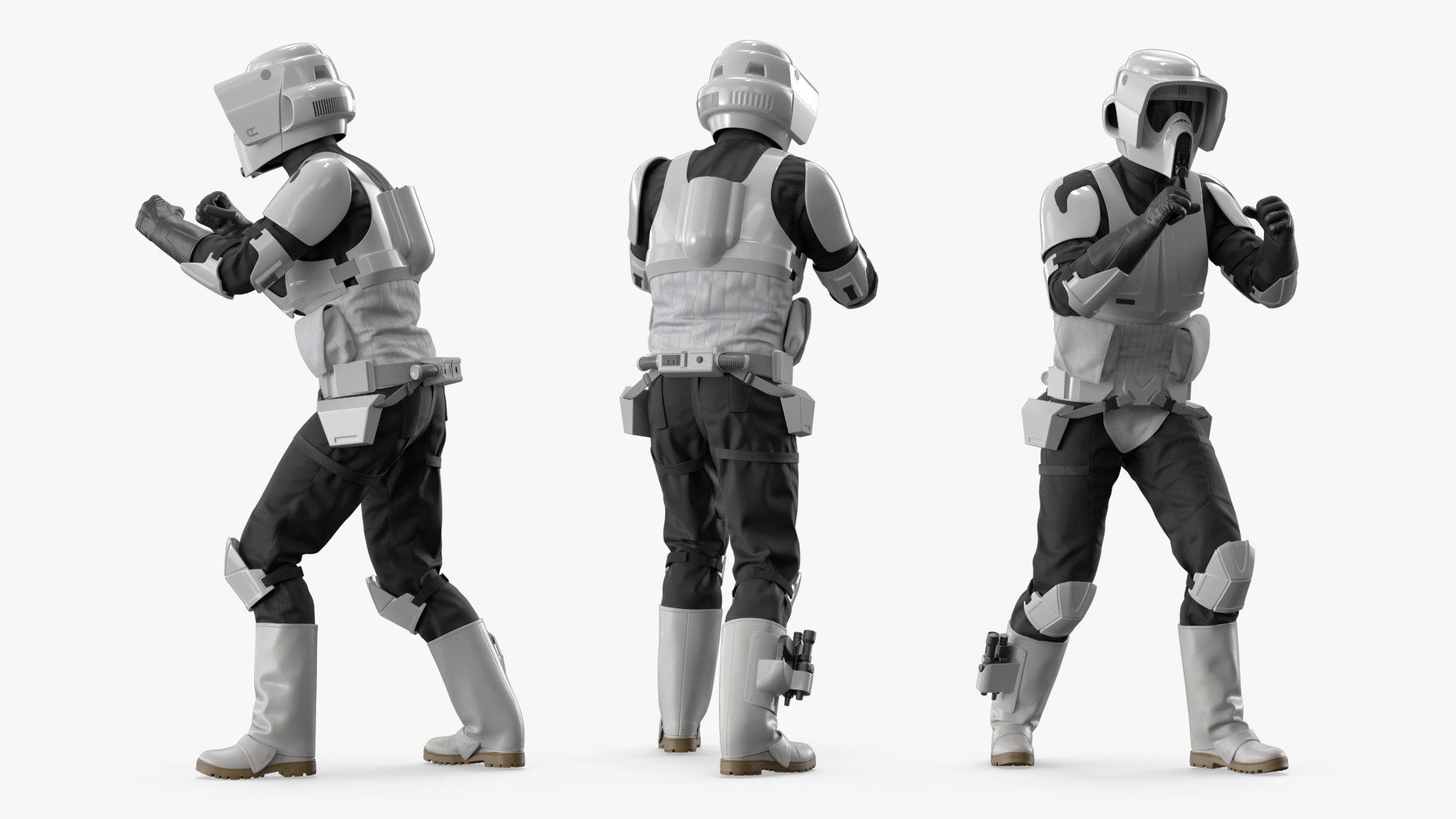 Star Wars Scout Trooper Rigged for Cinema 4D 3D model preview
