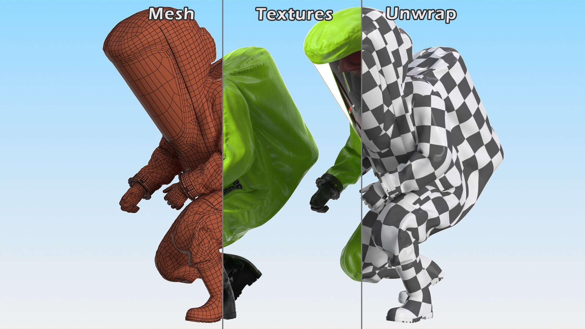 Heavy Duty Chemical Protective Suit Squat Pose Green 3D https://p.turbosquid.com/ts-thumb/8n/tMCvX3/M2/heavydutychemicalprotectivesuitsquatposegreenvray3dmodel018/jpg/1628113484/1920x1080/fit_q87/5b5ecdcc30edde01dab55bb601058aa09432f31c/heavydutychemicalprotectivesuitsquatposegreenvray3dmodel018.jpg