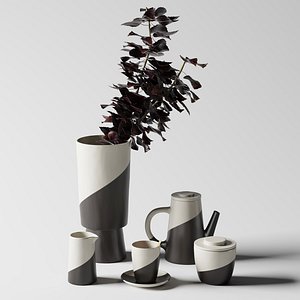 shift porcelain tea set 3D model