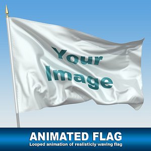 3d animation waving flag model