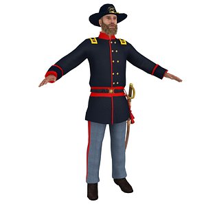 civil war officer 3D