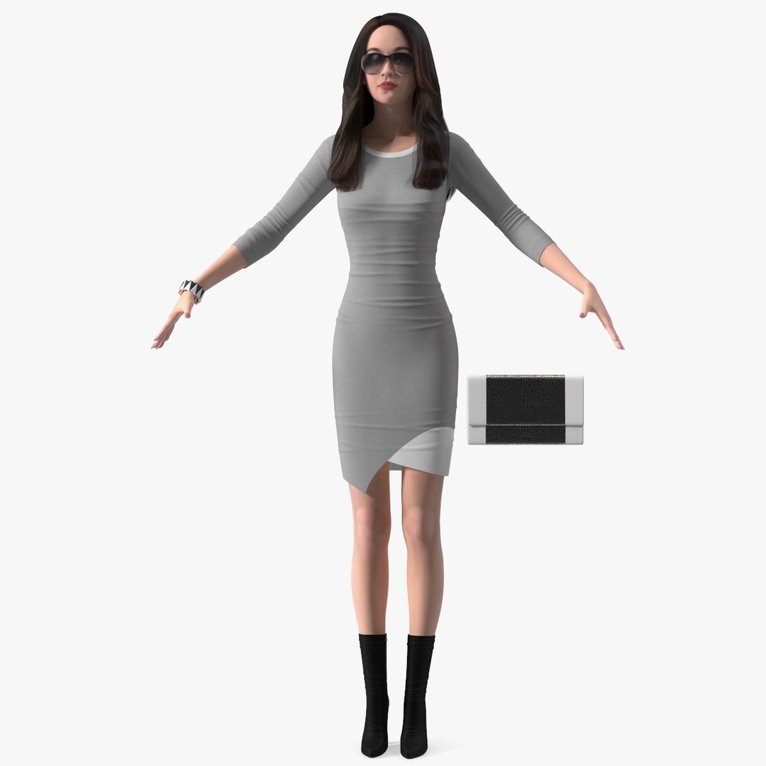 Chinese Woman Rigged for Cinema 4D(1) 3D model preview