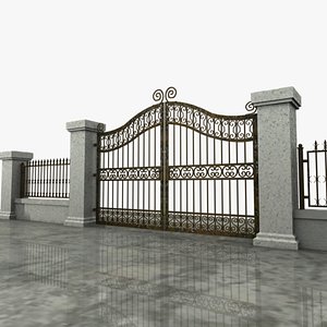 wrought iron gate 3d max