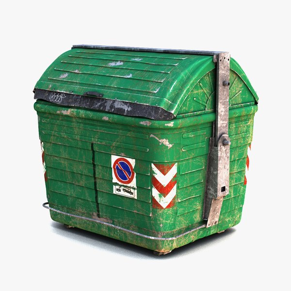 garbage dumpster ruined 3d model