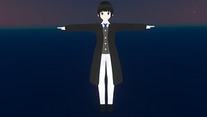 Game Ready Low Poly Anime Character Girl 4