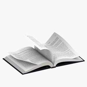 Realistic Black Cover Rigged Book