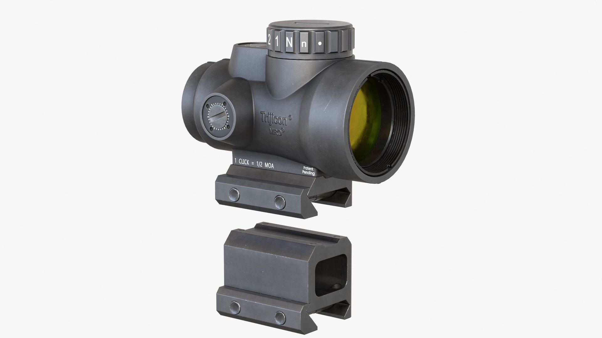 Trijicon MRO red dot sight 3D model https://p.turbosquid.com/ts-thumb/8o/HLilWy/oS/preview13/jpg/1775249107/1920x1080/fit_q87/b3f2ad73c4c12d390dd55d412793b2e839214511/preview13.jpg