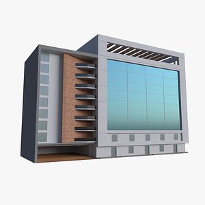 Modern Building Low Poly 3d Model