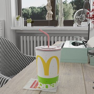 photorealistic mcdonalds cup 3D model