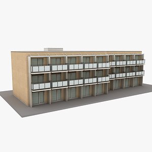 3D modern european building 26 model