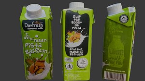 Pista Zafraan Flavored Milk Carton 3D Scan