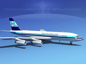 3d model 707-320 airlines boeing 707